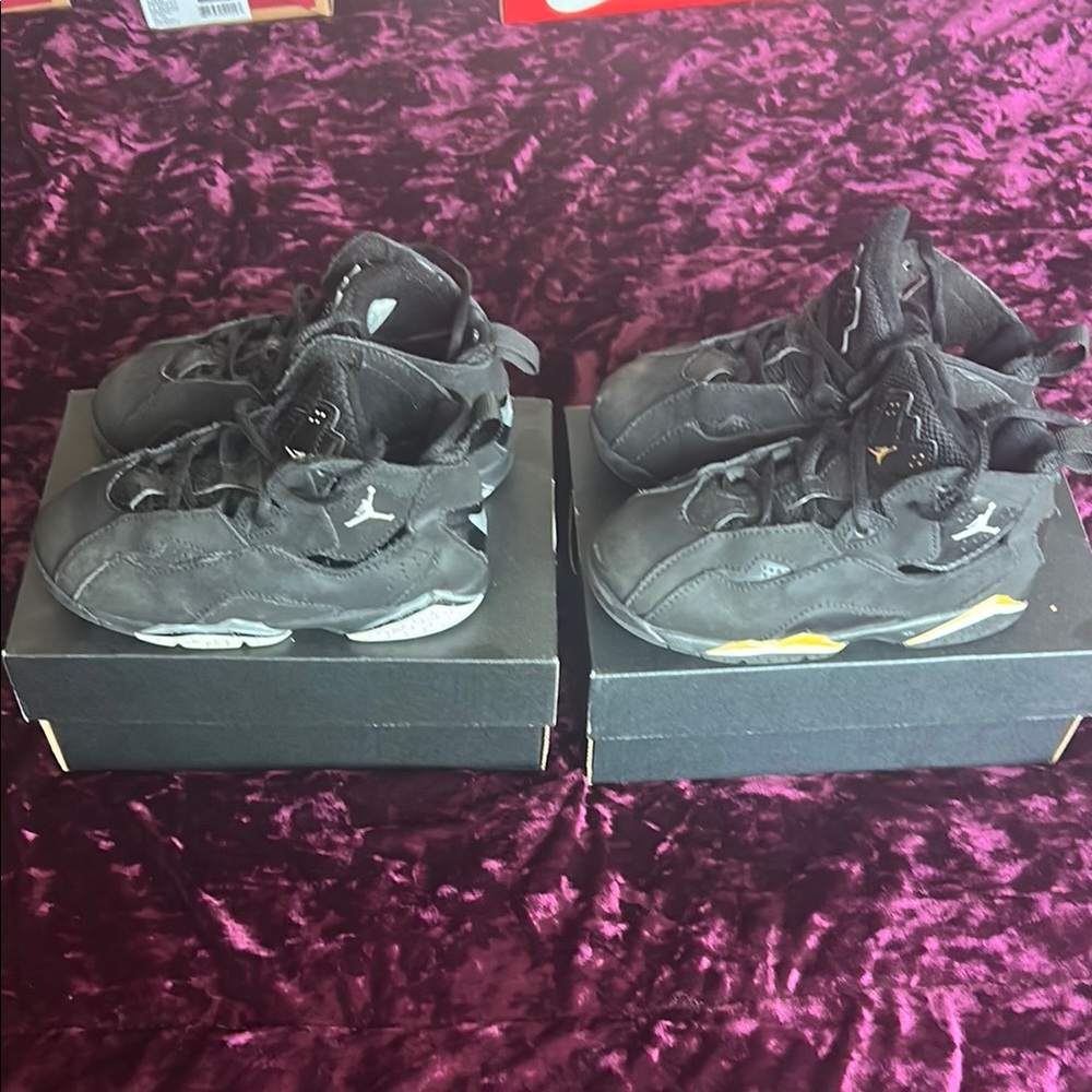 Jordan Kids' Black and Gold High-Top Sneakers - Picture 2 of 4